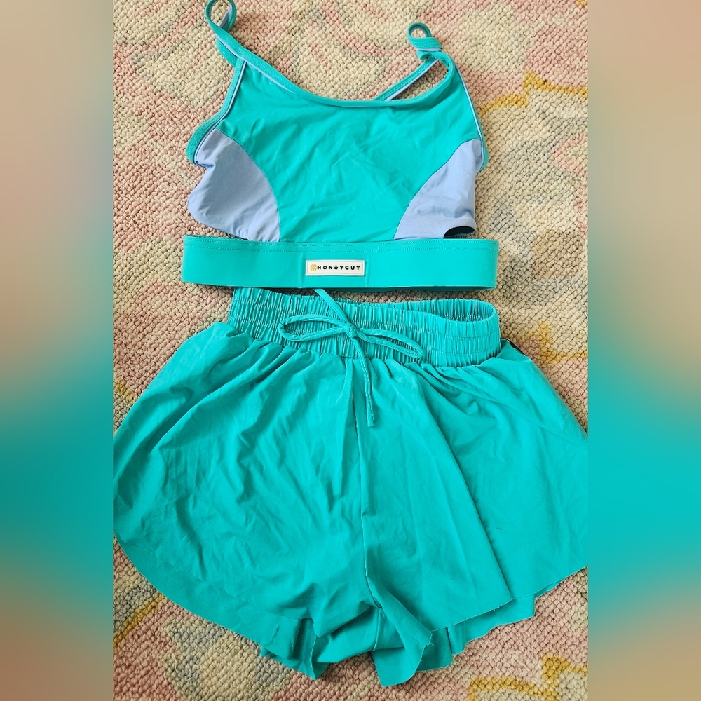 Kids Turquoise Skirt Set